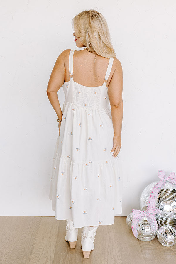 Premium Southern Sunsets Embroidered Midi Dress