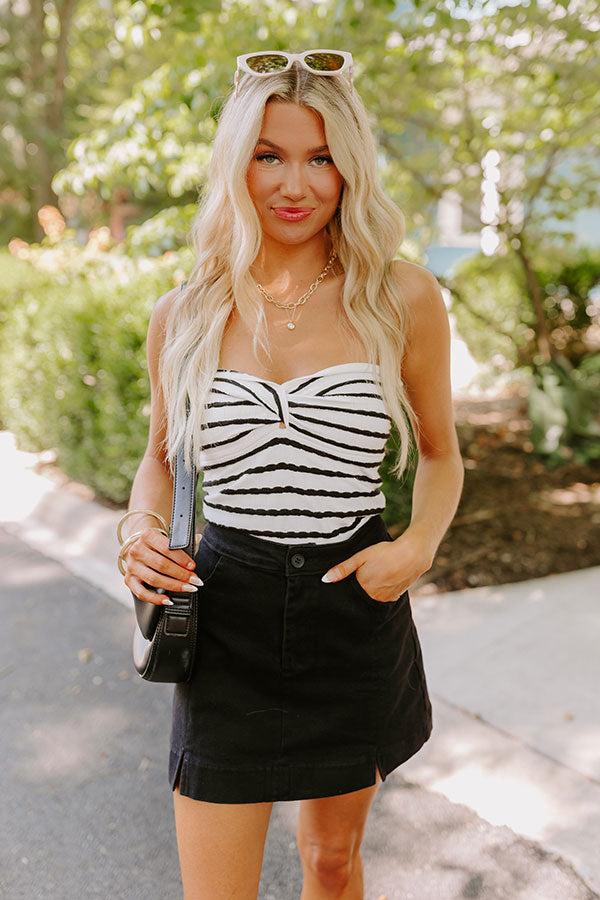 Premium Willow High Waist Skort - Ultimate Black Denim Style