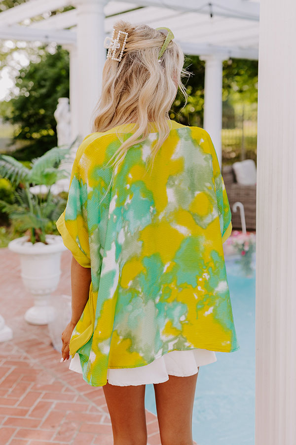 Premium Bellinis Summer Caftan Top in Vibrant Yellow