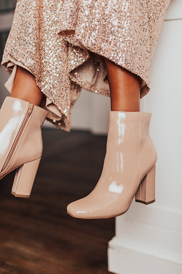 The Ultimate Yasmine Patent Bootie in Natural