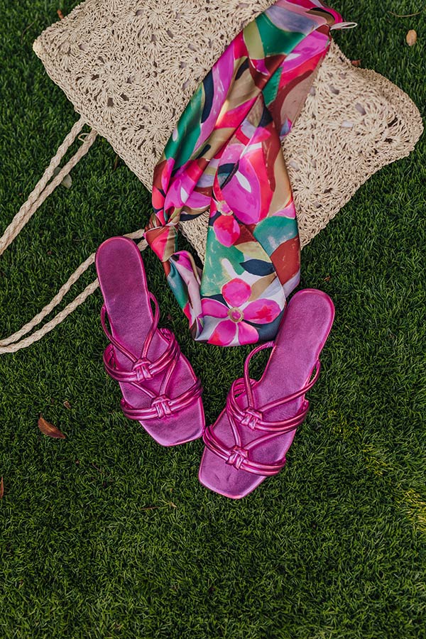 Premium Willa Metallic Sandal - Fuchsia | Ultimate Comfort & Style