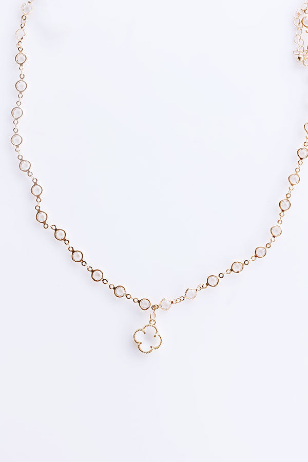 Premium Charming Smile Necklace – Clear Faceted Design