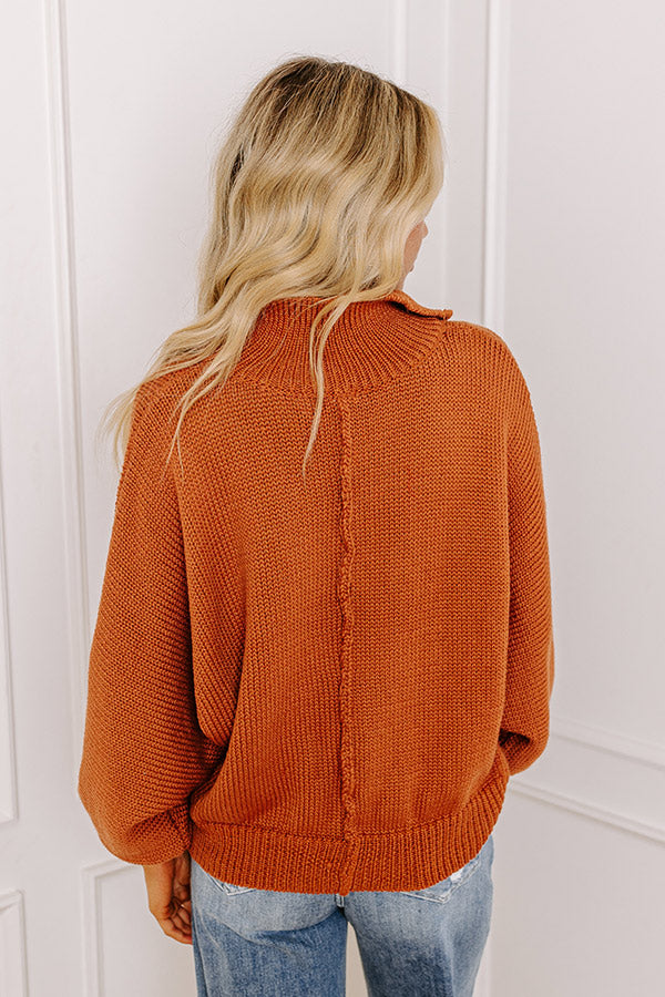 Premium Rust Knit Sweater for Cozy Fall Days