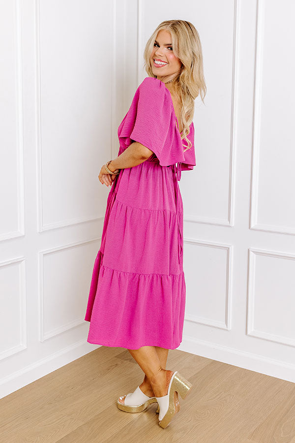 Ultimate Sweet Aroma Midi Dress in Dark Blush