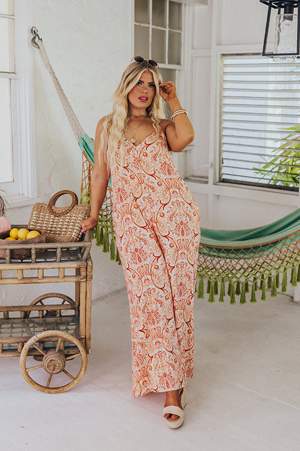 Ultimate Orange Paisley Jumpsuit - Chic & Comfortable