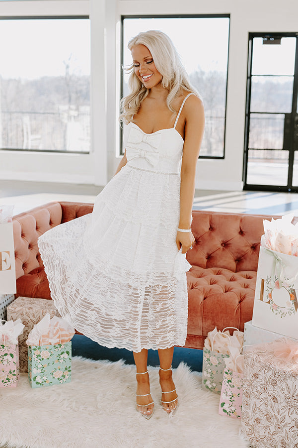 Elegant Lace Tiered Midi Dress