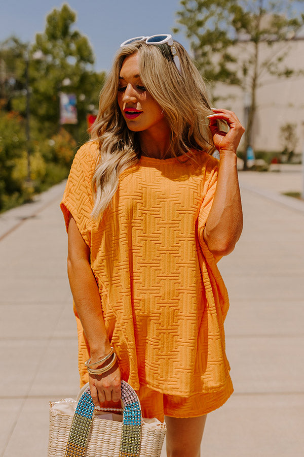 Ultimate Maldives Escape Oversized Terry Top - Premium Orange