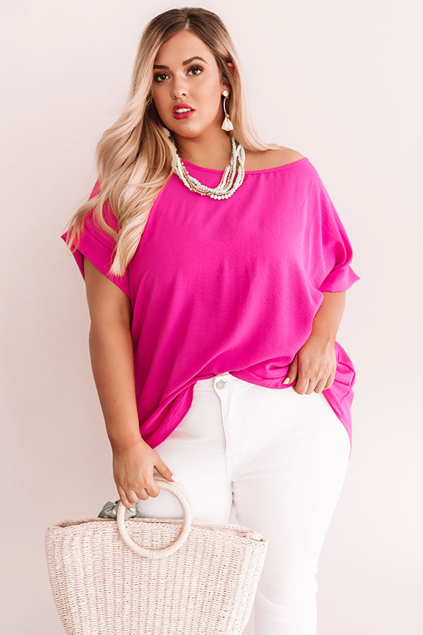 Ultimate Hot Pink Curves Shift Top - Premium Flowy Design