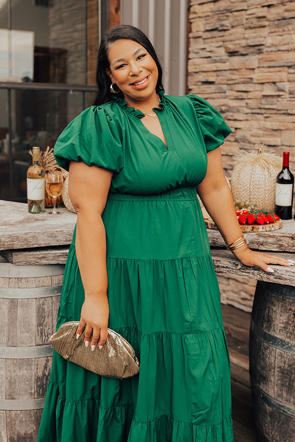 Premium Hunter Green Maxi Dress - Ultimate Curves Edition