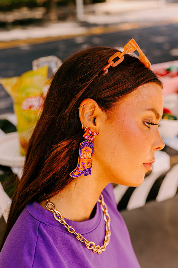 Premium Game Day Southern Style Orange Earrings