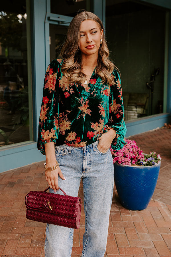 Premium Velvet Burnout Floral Top - Sweet Escape Collection