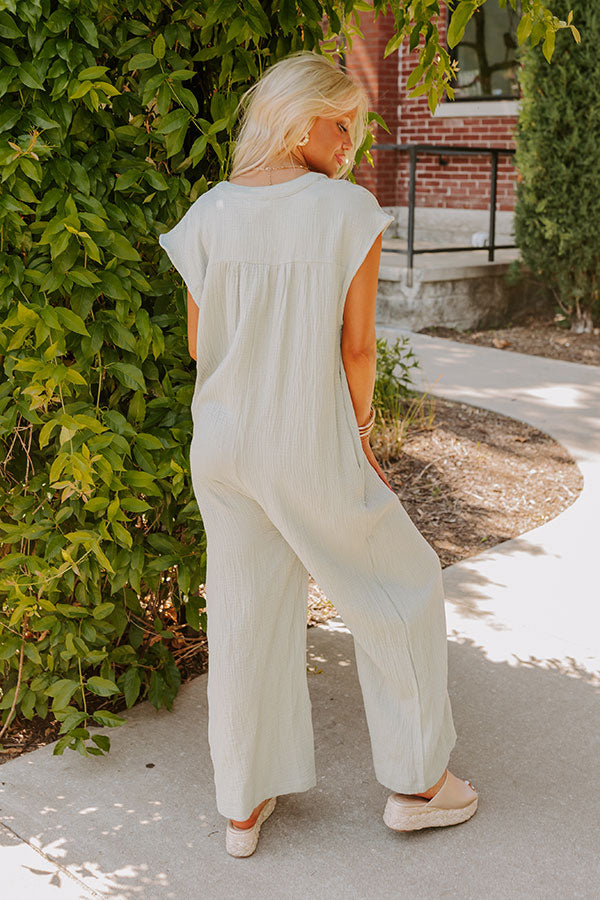 Premium Sage Jumpsuit - Ultimate Coastal Style