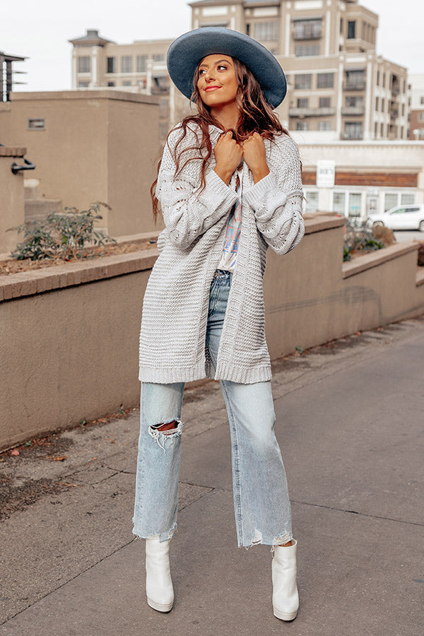 Ultimate Light Grey Knit Cardigan - Cozy Fall Essential