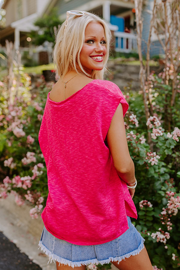 Ultimate Coastal Chic Knit Top - Hot Pink