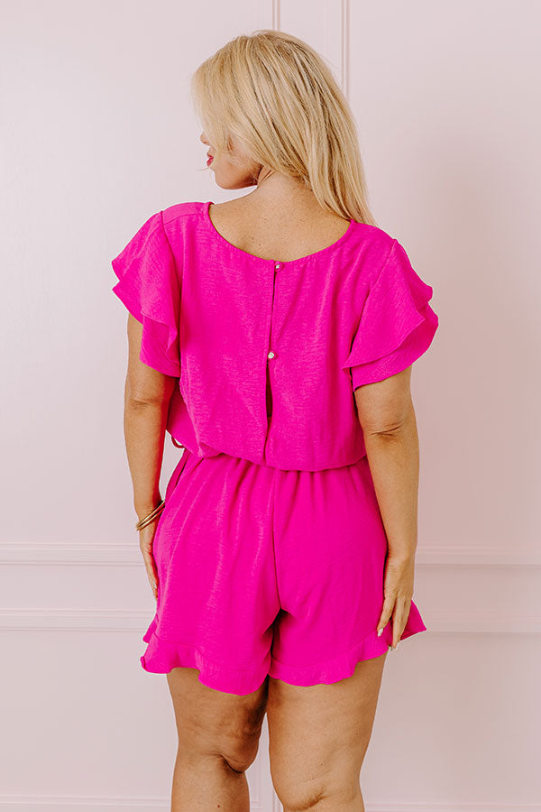 Ultimate Paradise Romper - Premium Hot Pink Curves for Plus Size