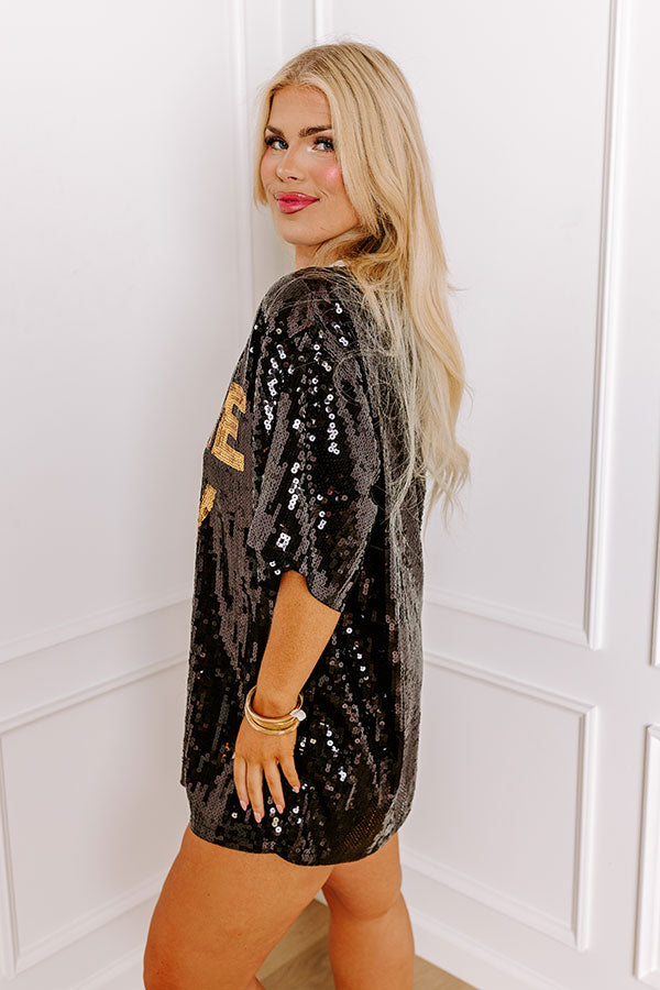 Ultimate Gameday Sequin Tunic - Black Curves Edition