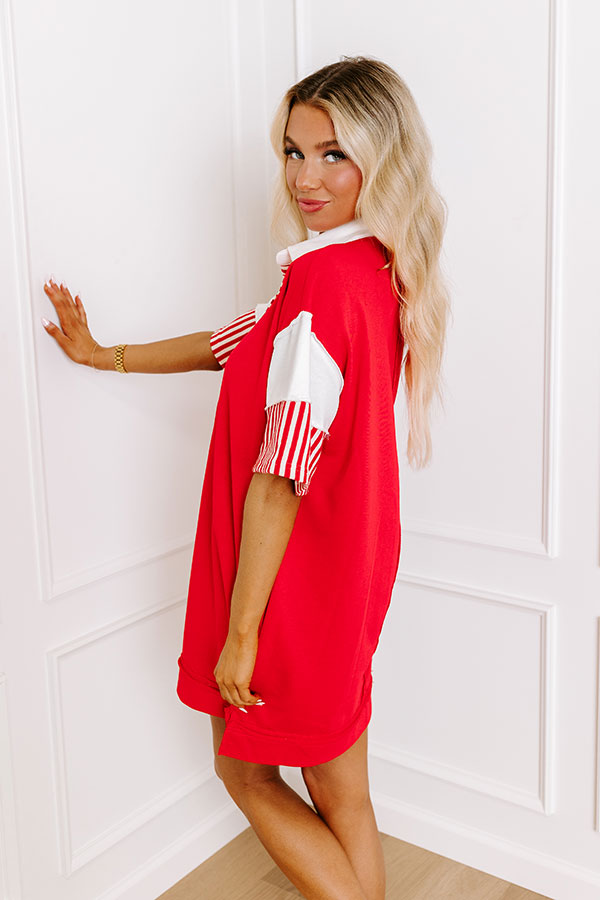 Premium Dockside Meetup Mini Dress - Ultimate Red Style