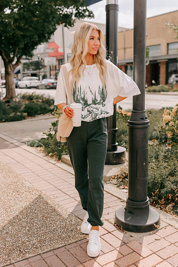 Premium Mustang Mountain Distressed Oversized Graphic Tee