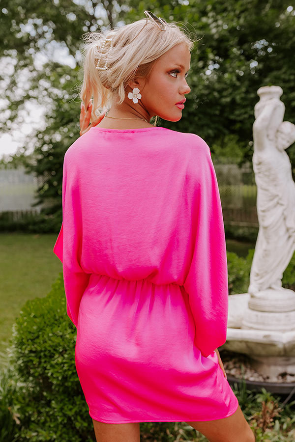 Ultimate Summer Cocktail Party Mini Dress in Vibrant Hot Pink