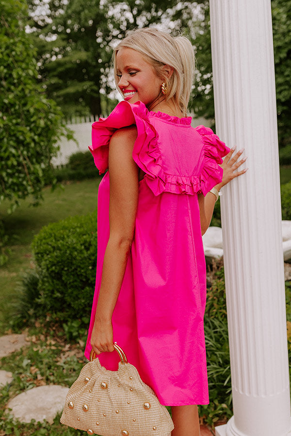 Ultimate Chic Ruffle Mini Dress in Hot Pink - Premium Style Upgrade