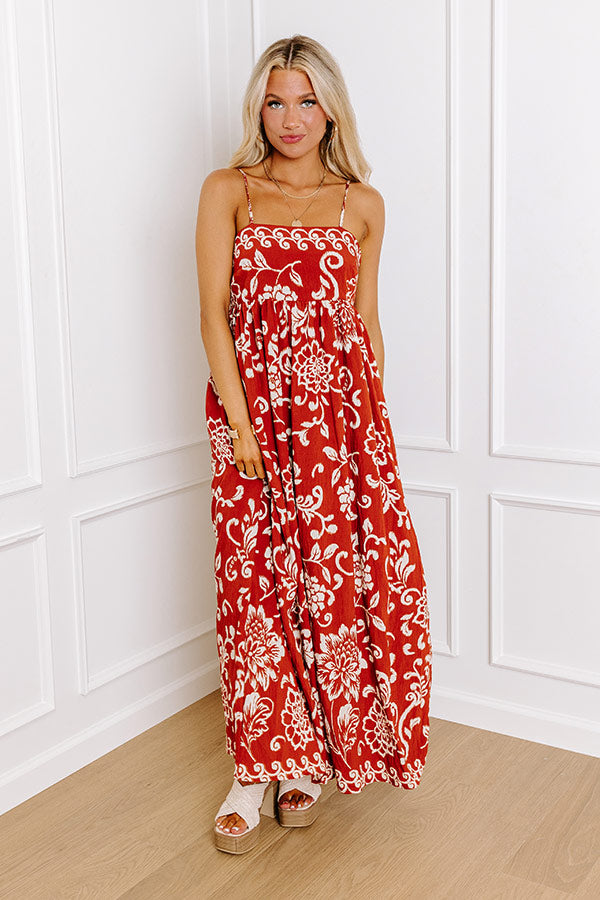 Premium Tucson Sunset Floral Maxi Dress - Ultimate Boho Chic