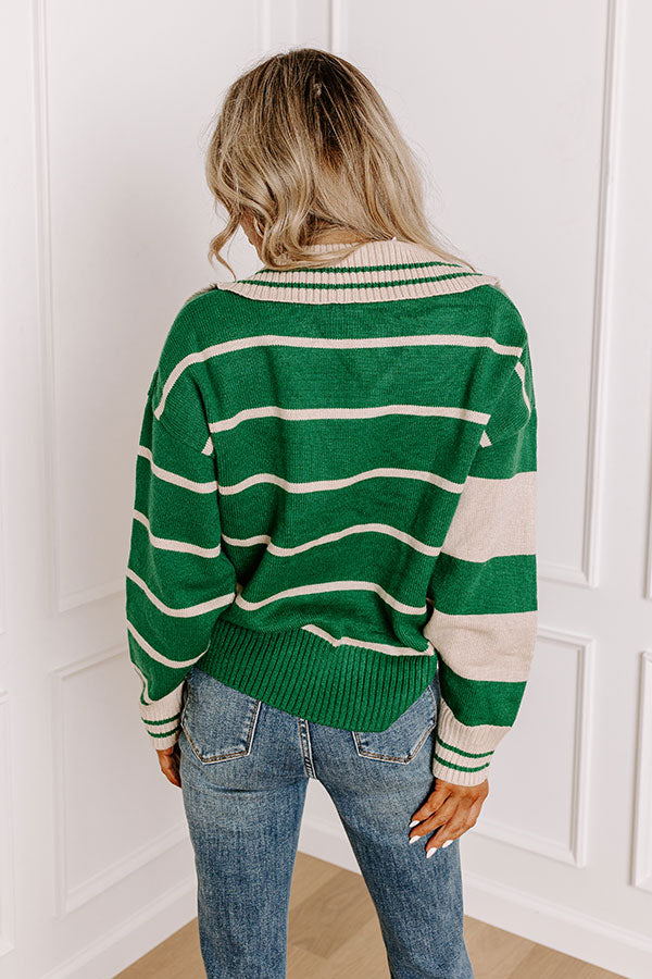 Premium Campus Stroll Stripe Sweater - Ultimate Cozy Style