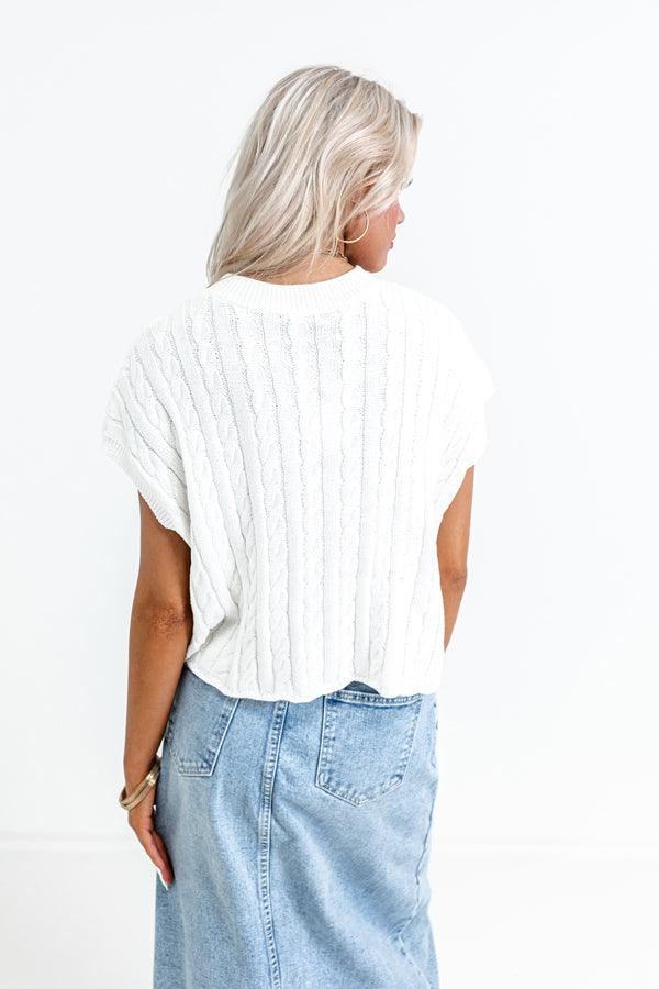 Ultimate Destiny Knit Top - Ivory Elegance