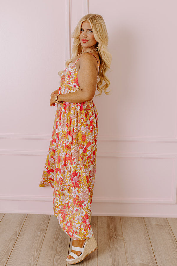 Ultimate Floral Midi Dress in Golden Honey Curves