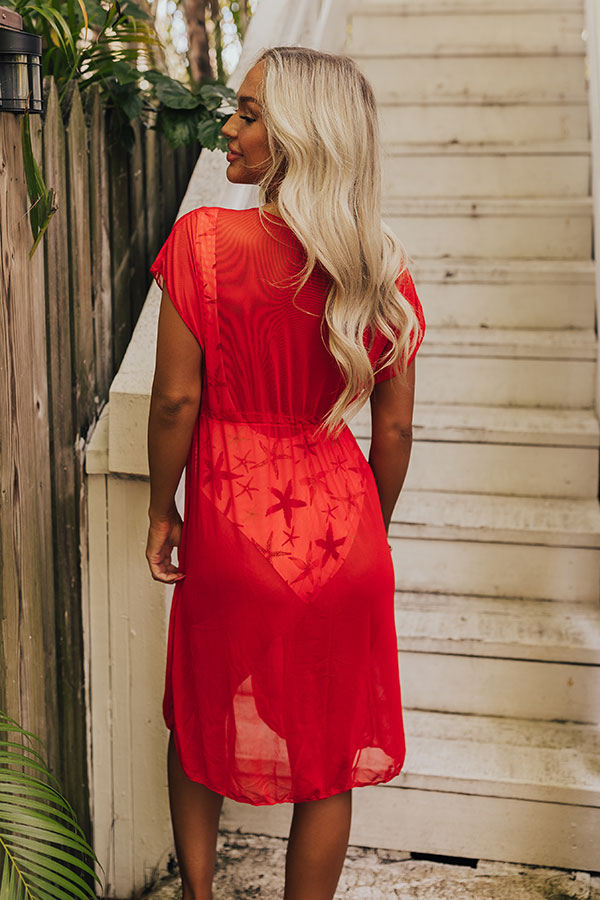 Premium Red Ocean Break Mesh Cover Up - Ultimate Summer Style