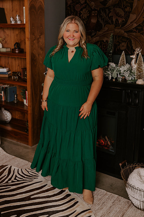 Premium Hunter Green Maxi Dress - Ultimate Curves Edition