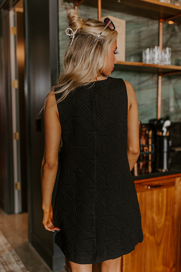 Premium Quilted Mini Dress - Ultimate Black Elegance