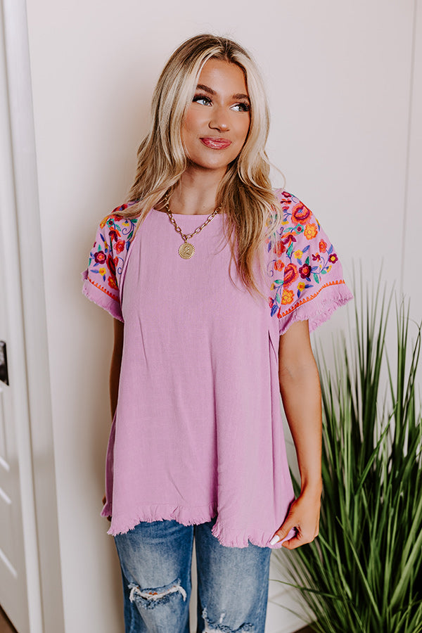 Premium Lavender Embroidered Sun Top | Ultimate Beachwear Essential