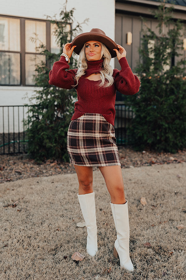 Premium Chestnut Plaid Skirt - Ultimate Style Upgrade