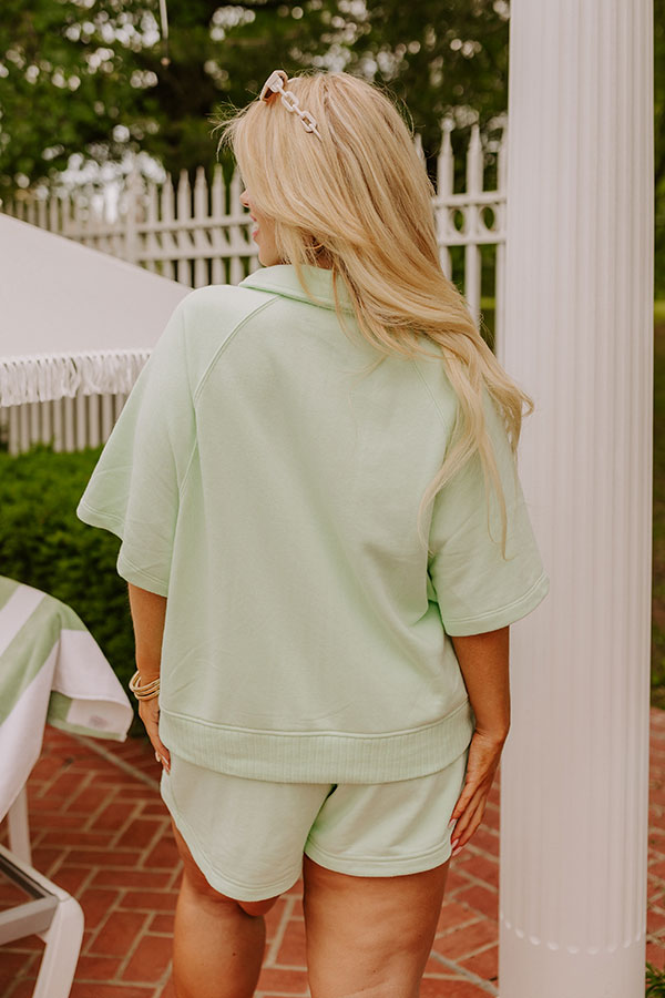 Premium Casual Ease Sweatshirt in Mint Curves | Ultimate Comfort & Style