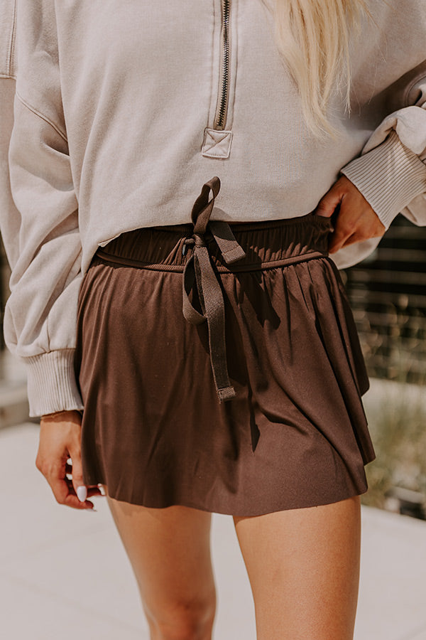 Premium High Waist Skort - Chestnut | Ultimate Athleisure Style