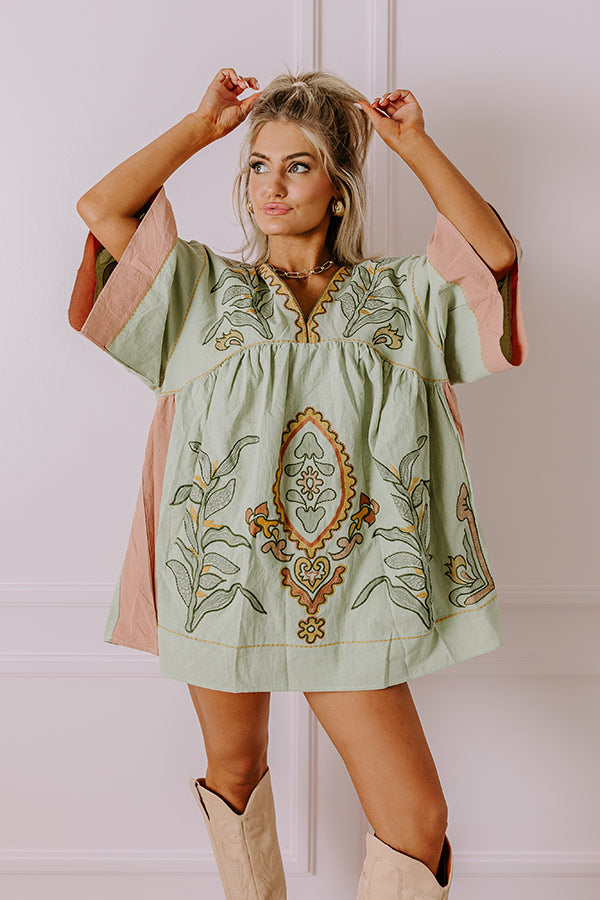 Ultimate Mint Embroidered Babydoll Dress - Sweet Duet Collection