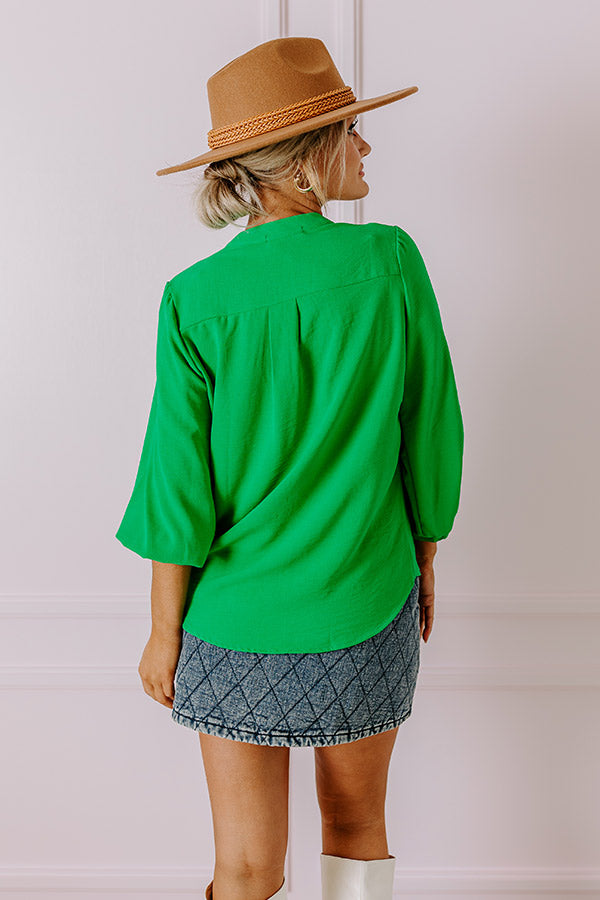 Premium Casual Moment Shift Top in Kelly Green - Upgrade Your Style