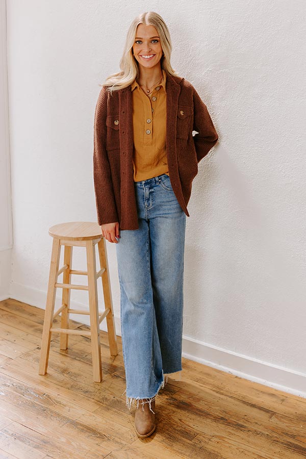 Ultimate Cozy Khaki Shift Top