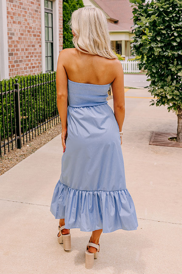 Premium Island Bay Breeze Midi Dress - Sky Blue