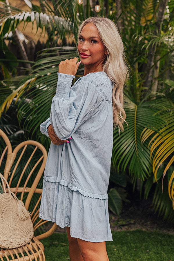 Ultimate Brunch On The Coast Shift Dress - Sky Blue