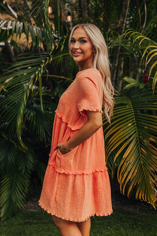 Ultimate Summer Mimosa Babydoll Dress - Tangerine Bliss