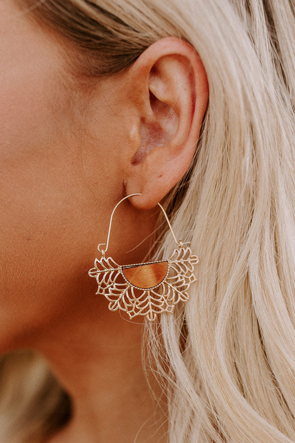 Premium Sunset Glow Earrings in Luxe Camel