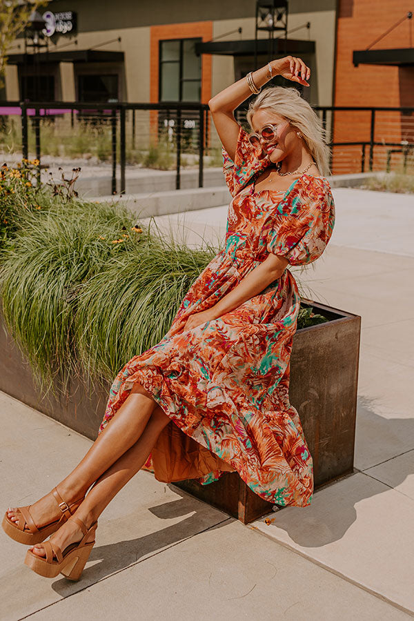 Ultimate Posh Floral Midi Dress