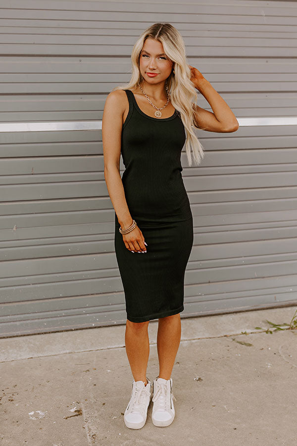 Ultimate Ribbed Midi Dress - Simply Chic