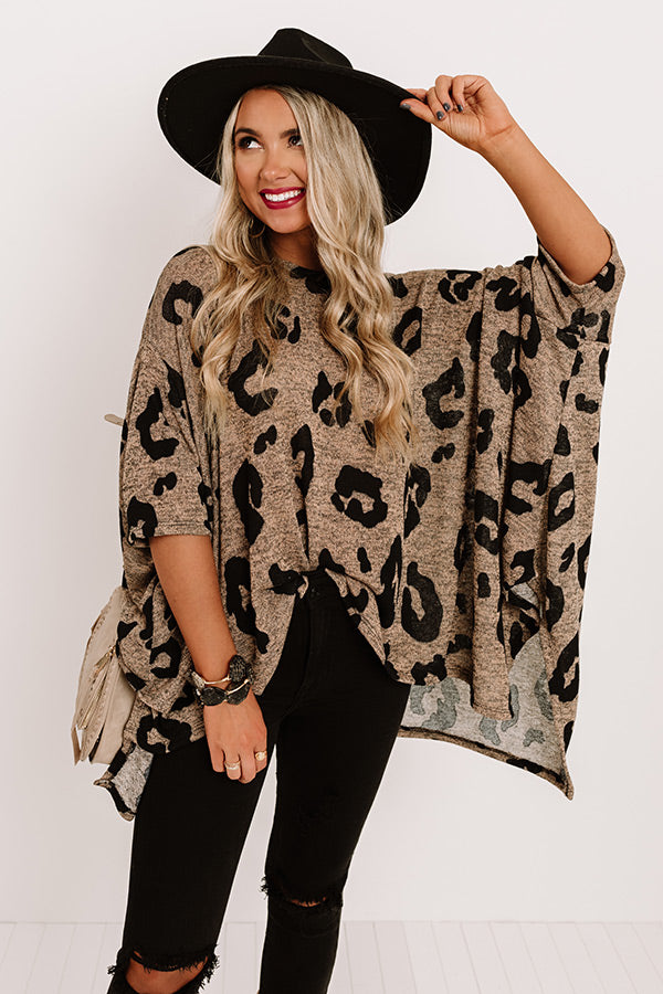 Premium Leopard Print Tunic - Chic Mocha Style