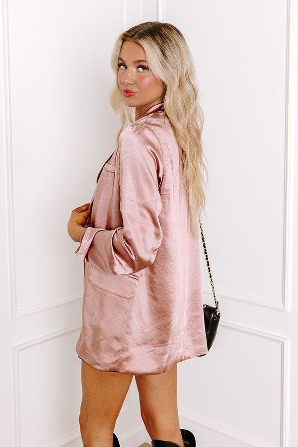 Premium City Luxe Satin Blazer