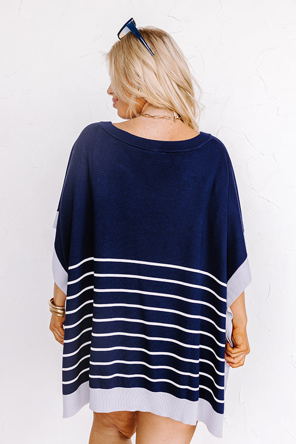 Premium Navy Curves Knit Shift Top | Ultimate Casual Chic