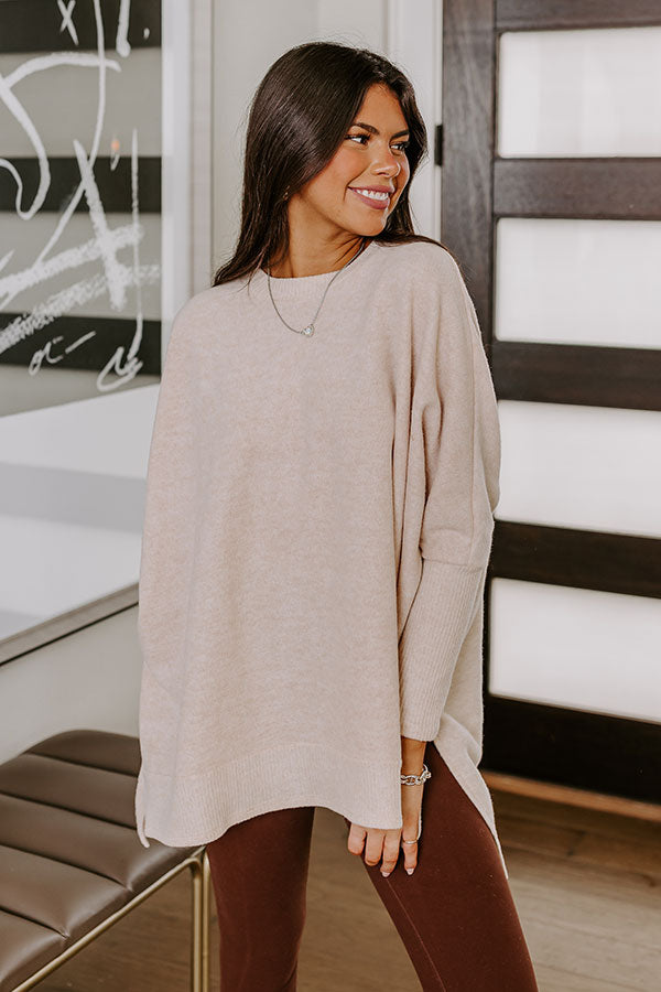 Ultimate Cozy-Cute Beige Shift Sweater