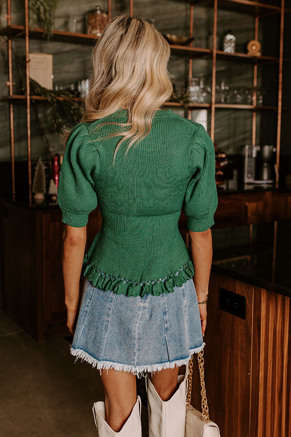 Premium City Chic Sweater Top: Ultimate Style in Hunter Green