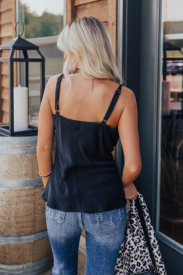 Ultimate Romance Black Satin Tank